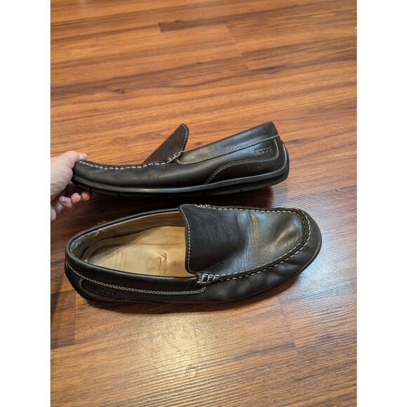 Ecco Slip on Leather Loafers Comfort Size Eu43 9  Black Casual Driving Shoes main image 7